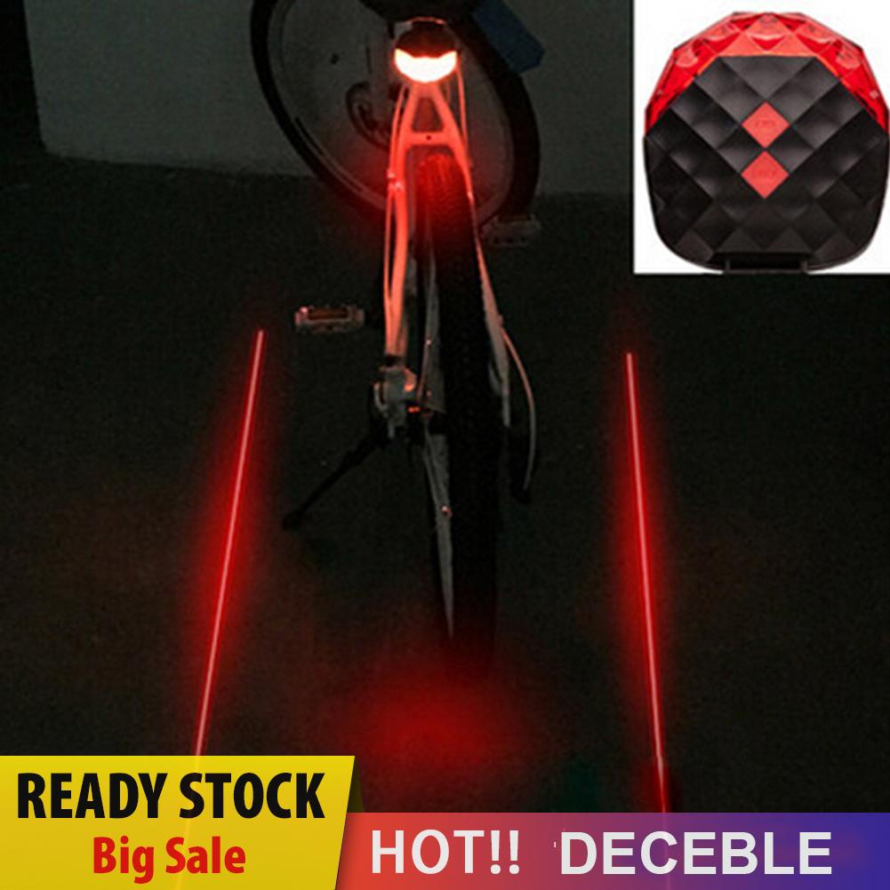 deceble 5LED Bicycle Diamond Taillight Night Ridding Warning Bike Laser Rear Light