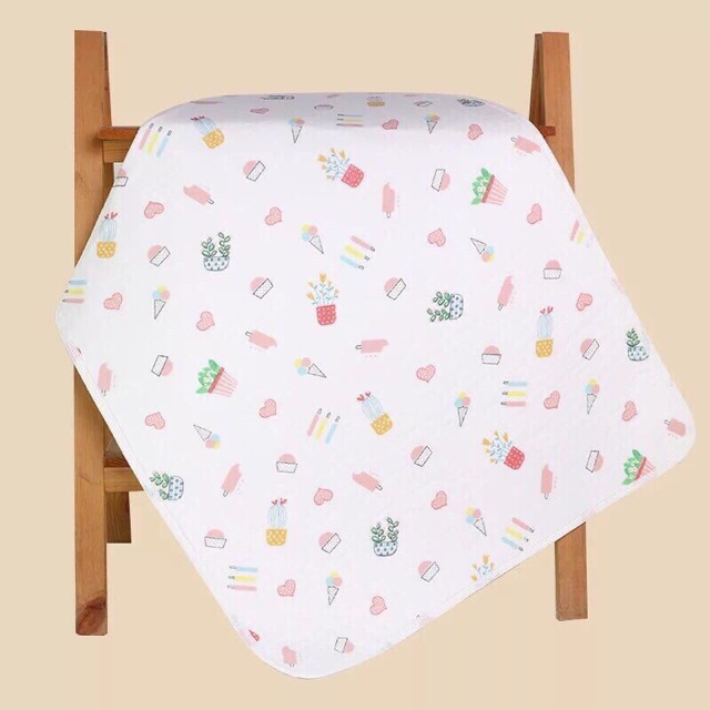 [Loại 1-Có chống trượt] Tấm lót chống thấm Organic 6 lớp sợi tre - Tấm lót thay bỉm 50x70cm