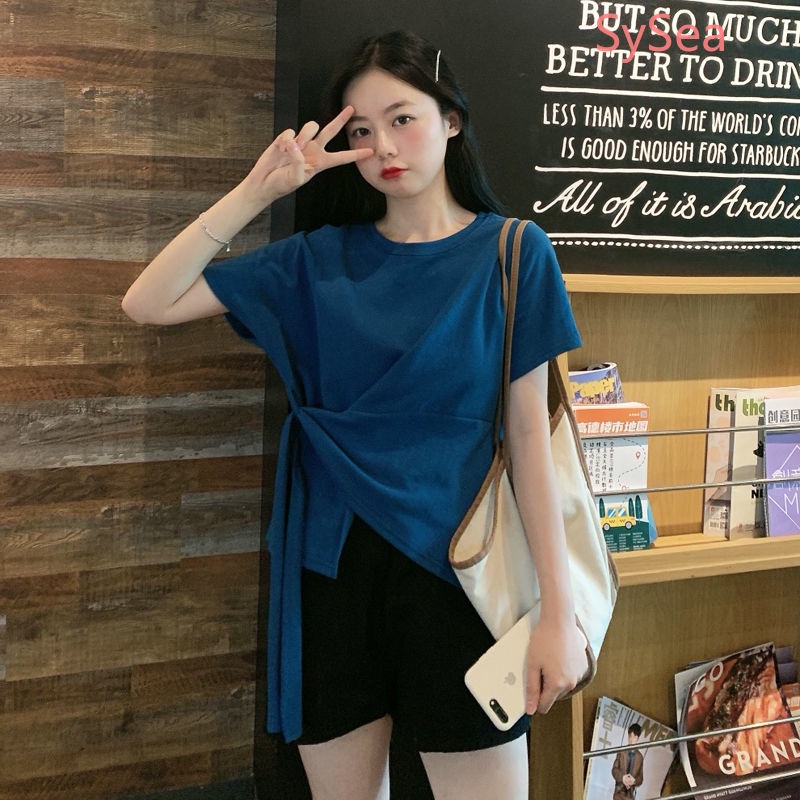 Áo thun ngắn tay phong cách Hàn Quốc mùa hè đơn giản dành cho nữ