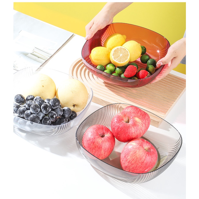 Đĩa Trong suốt Đựng Hoa Quả Dạng Bầu Sang Trọng