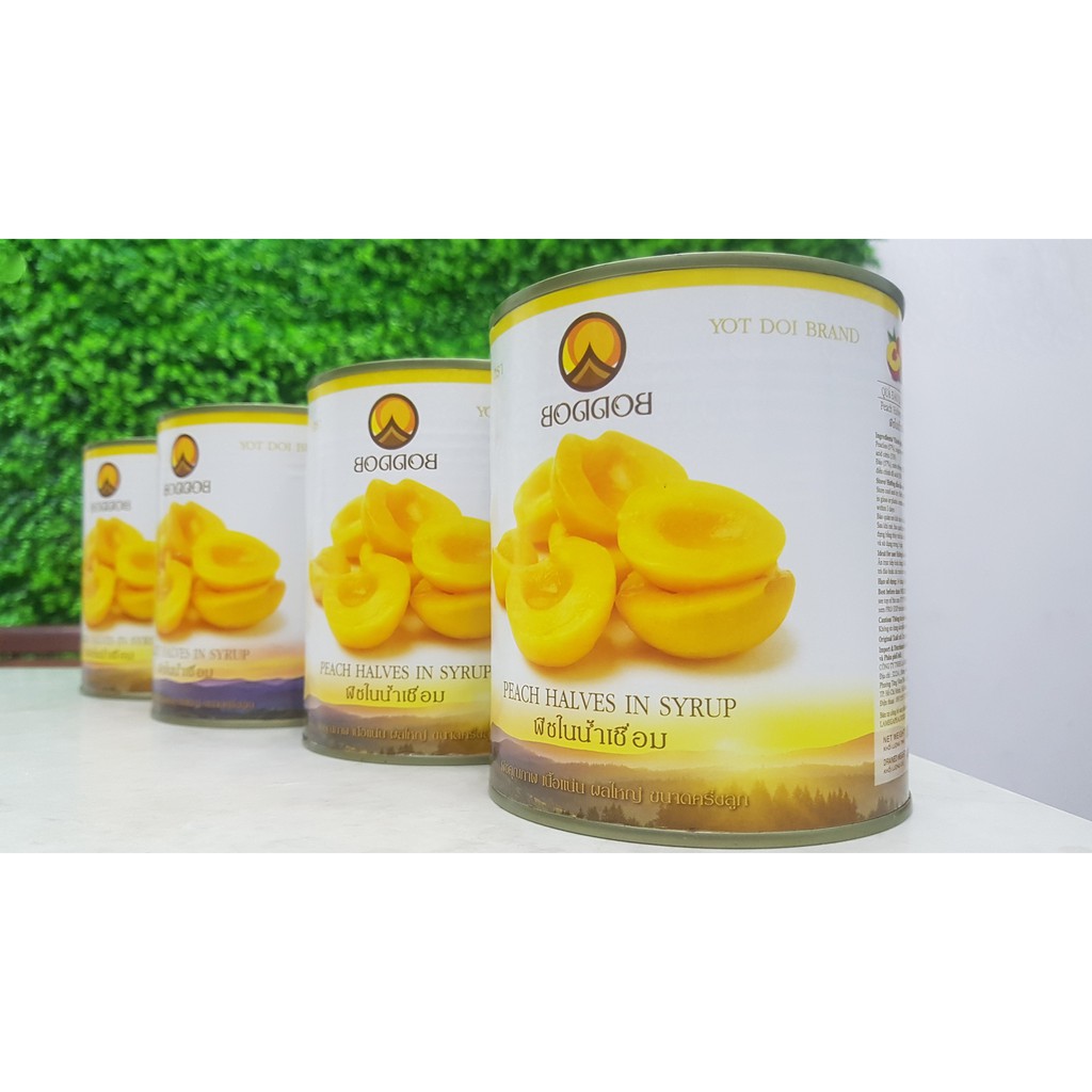 Đào Ngâm/ Đào Hộp Thái Lan BoddoB Lon 820g - Siêu Giòn Ngon - Giá Siêu Rẻ