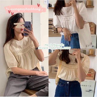 Áo babydoll trắng, áo sơ mi nữ trắng tay lỡ