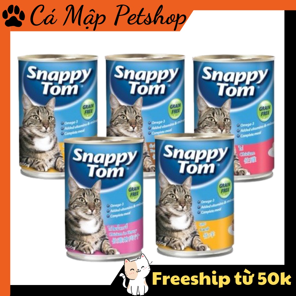 [Combo 5 lon] Pate Snappy Tom cho mèo – Lon 400gr