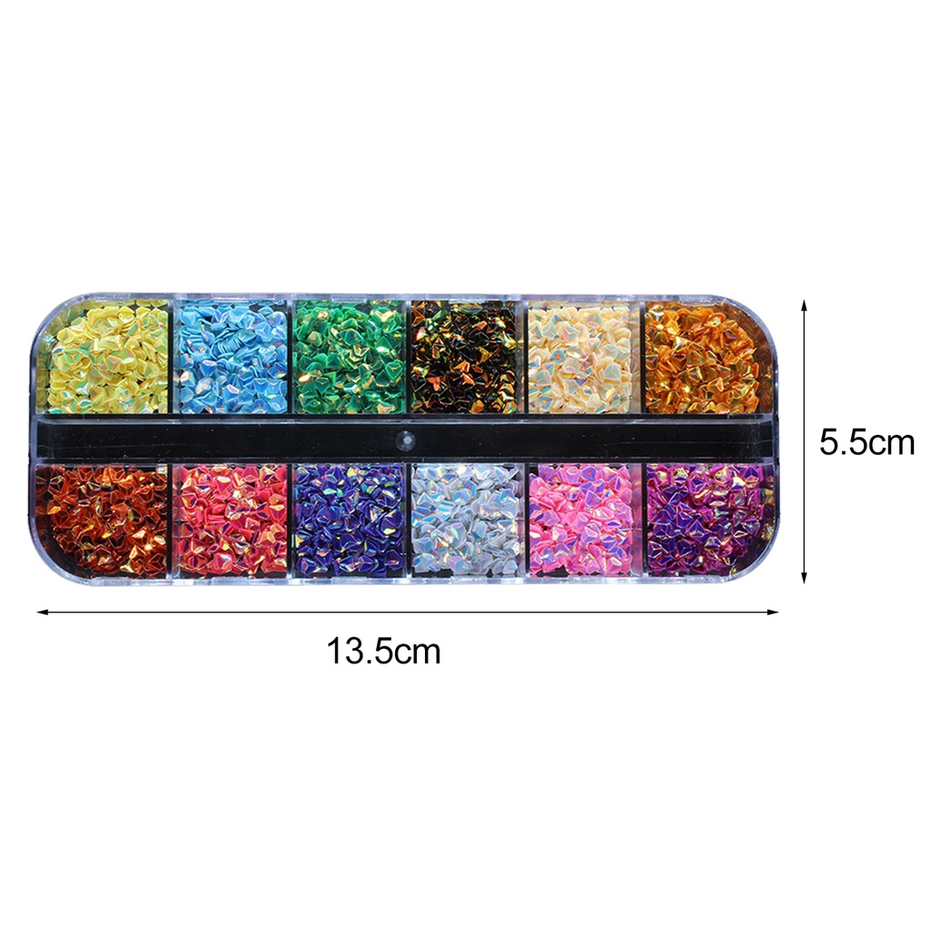 Hộp Đá 12 Ngăn Tự Dính Trang Trí Móng Tay Thời Trang Dành Cho Nữ