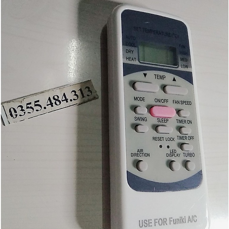 Điều khiển điều hoà Funiki Remote máy lạnh Funiki nút hồng Hàng đẹp