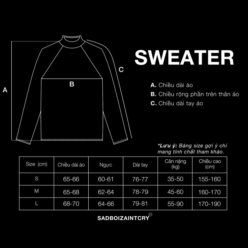 Áo sweater tròng đầu TOSS SADBOIZ/SADBOIZAINTCRY