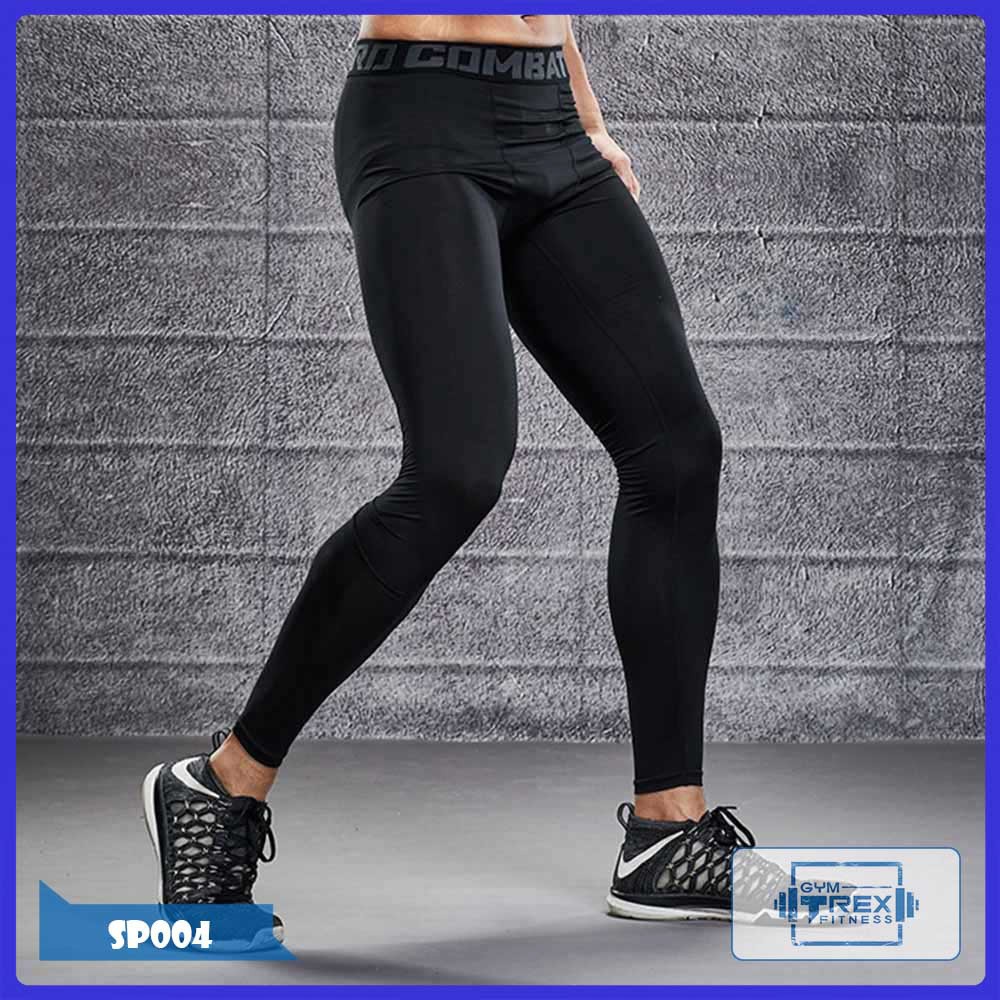 Quần giữ nhiệt nam Pro Combat SP004, Quần legging nam đá bóng, tập gym [Gym T-Rex]