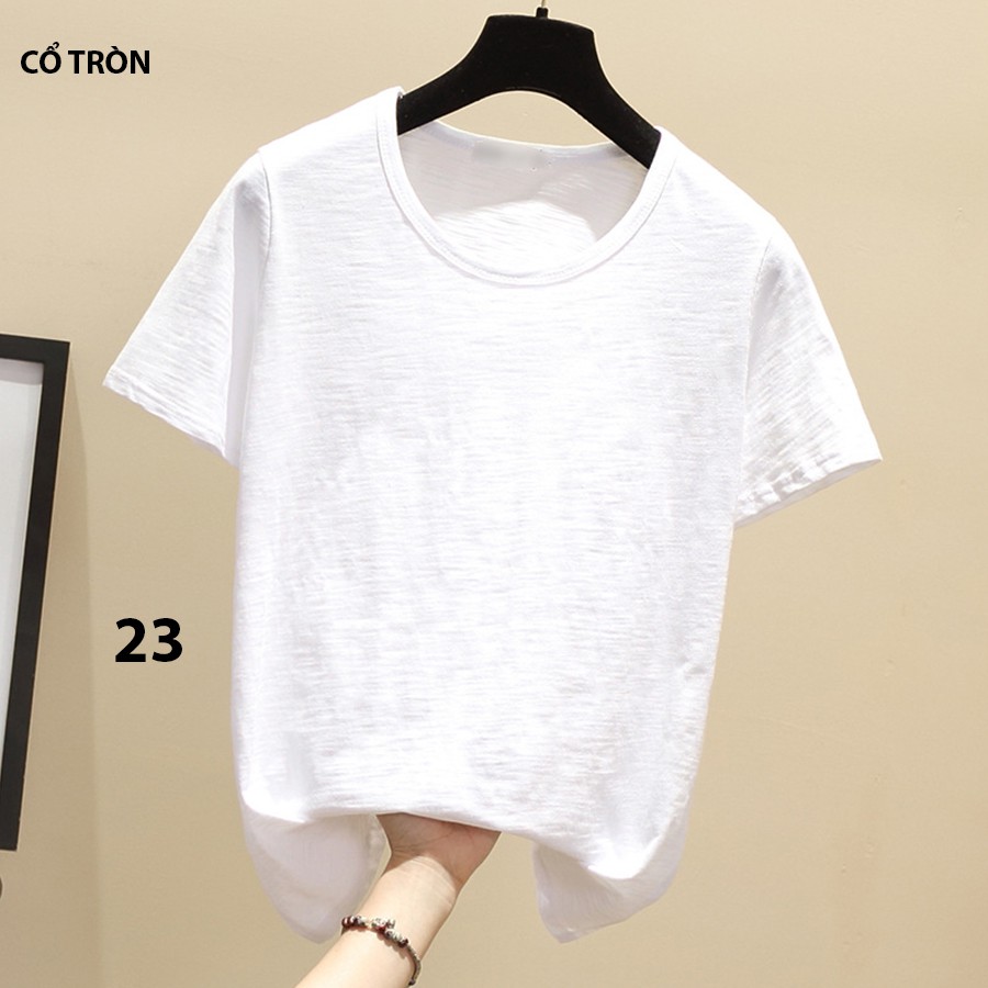 áo thun xược cotton nữ cổ tròn - thun giấy