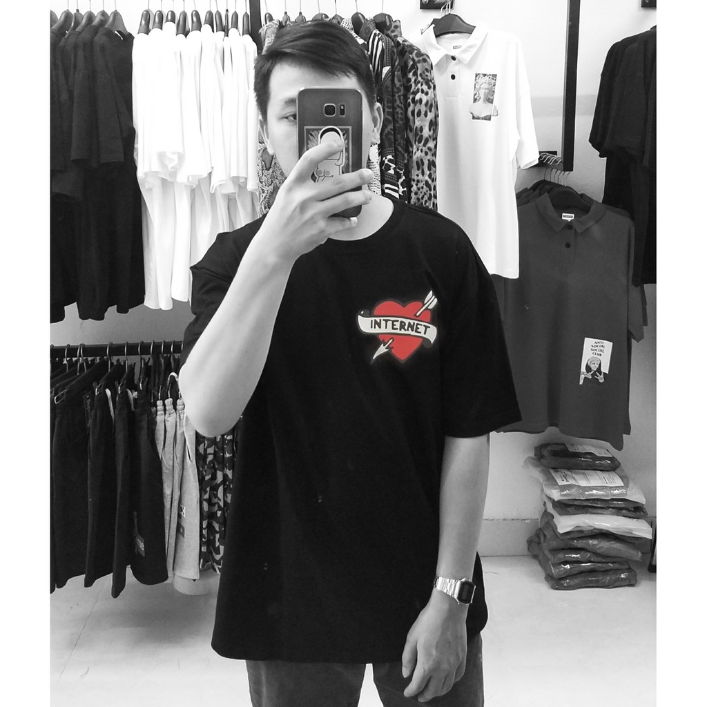 Áo thun unisex form rộng LOVE INTERNET