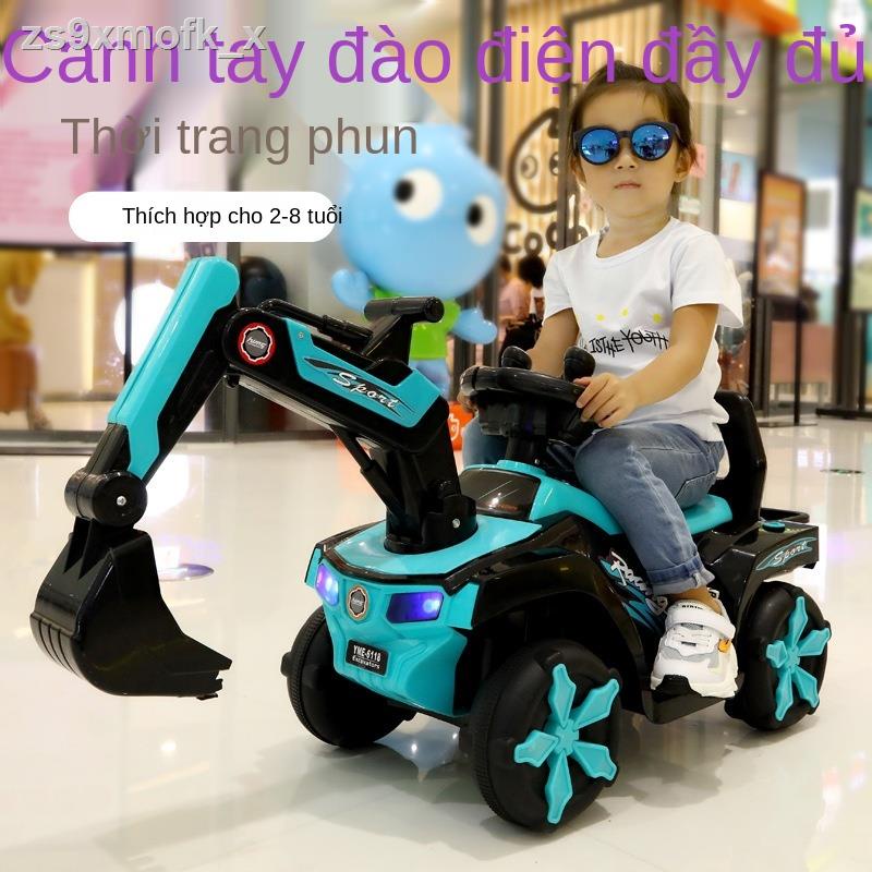 ♂❀Xe kỹ thuật máy xúc phun điện trẻ em có thể ngồi trên người kích thước lớn