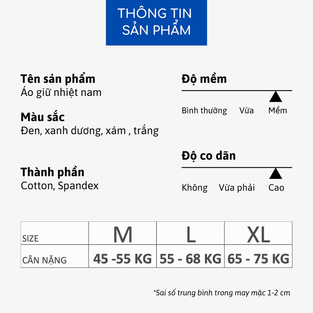 Áo giữ nhiệt nam dài tay cổ cao đá bóng chất thun giữ nhiệt co dãn 4 chiều cổ 3 phân dáng thể thao nam - GoF Store