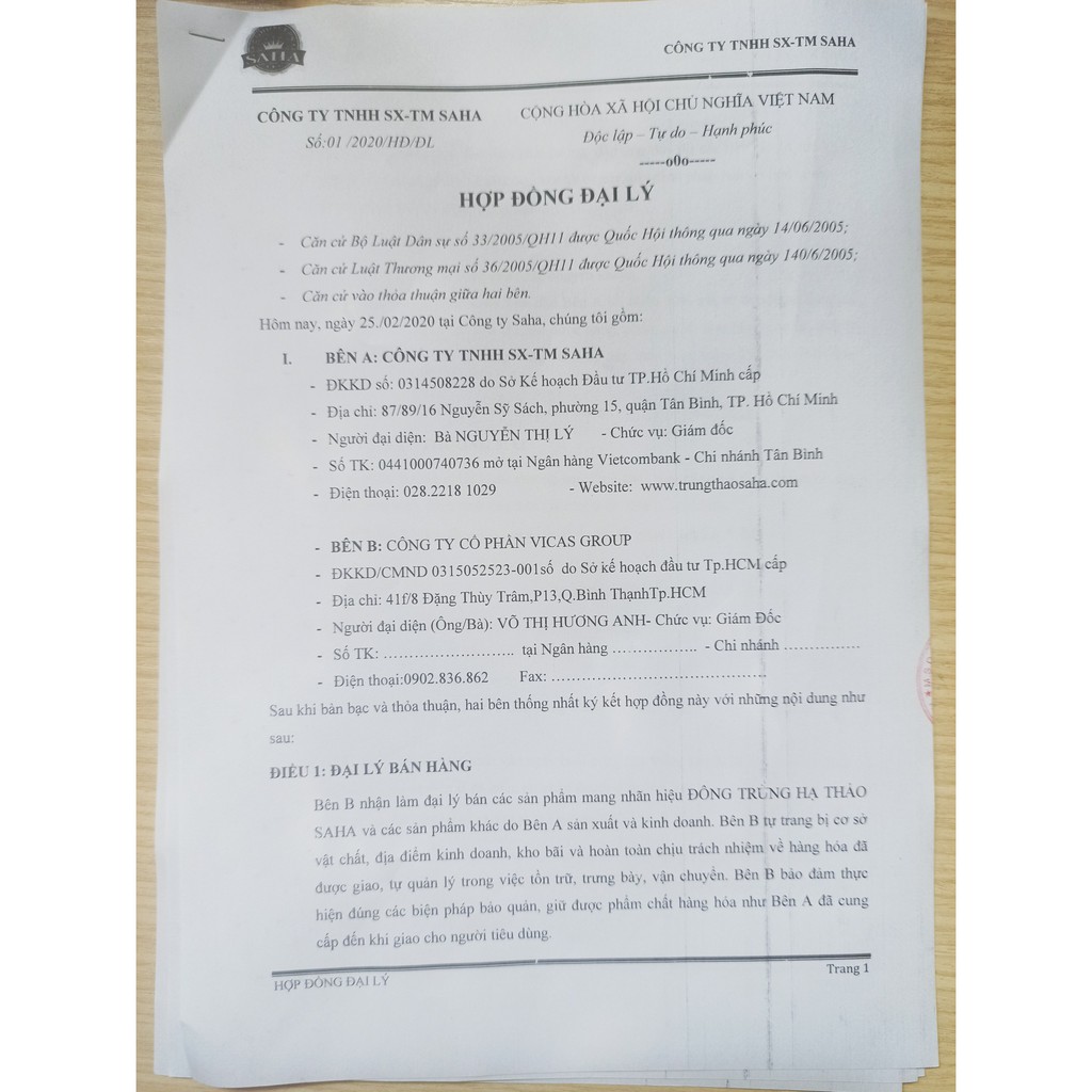 Đông Trùng Hạ Thảo SaHa Hộp 9 gói, 1g/gói | BigBuy360 - bigbuy360.vn