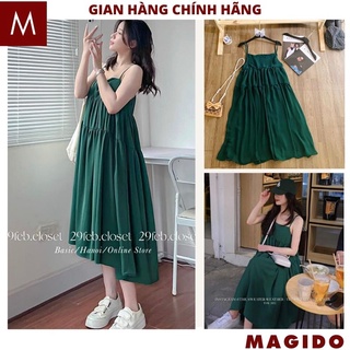 Đầm maxi đi biển babydoll 2 dây công chúa bánh bèo tiểu thư dễ thương dáng suông rộng ,váy nữ dự tiệc  sang chảnh MAGIDO