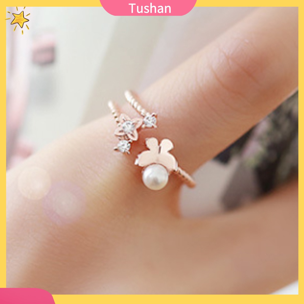 Nhẫn Hợp Kim Hình Bướm Đính Đá Xinh Xắn Cho Nữ