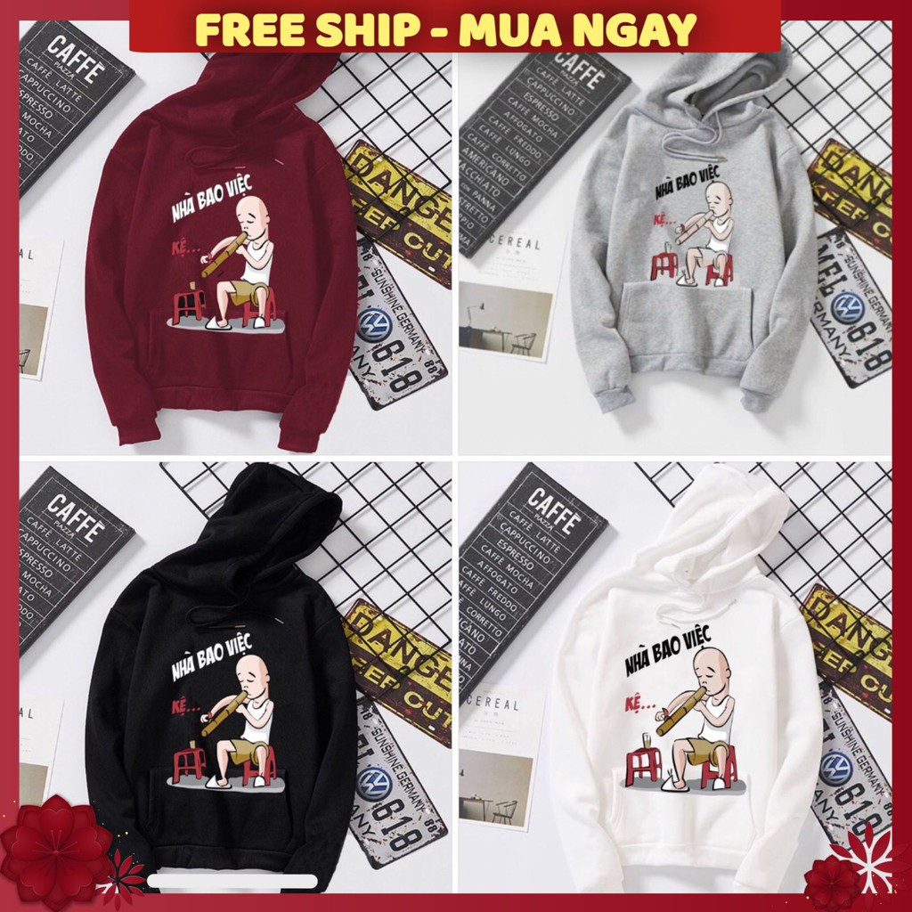 ÁO HOODIE NAM ❤️FREESHIP❤️ áo khoác NAM NỮ VẢI NỈ NHIỀU MÀU ( NHÀ BAO VIỆC )  FREE SIZE DƯỚI 65KG | BigBuy360 - bigbuy360.vn