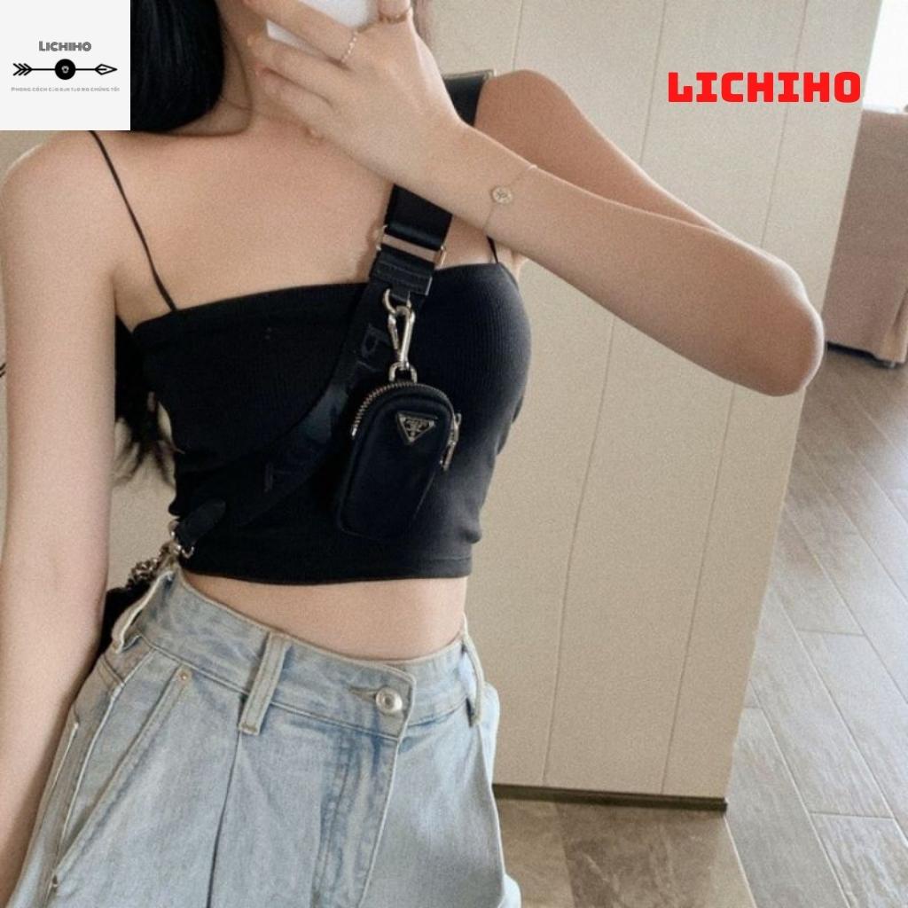 Áo croptop nữ hai dây sợi bún kiểu sexy ôm body CT09 LICHIHO siêu đẹp hottrend quyến rủ | BigBuy360 - bigbuy360.vn