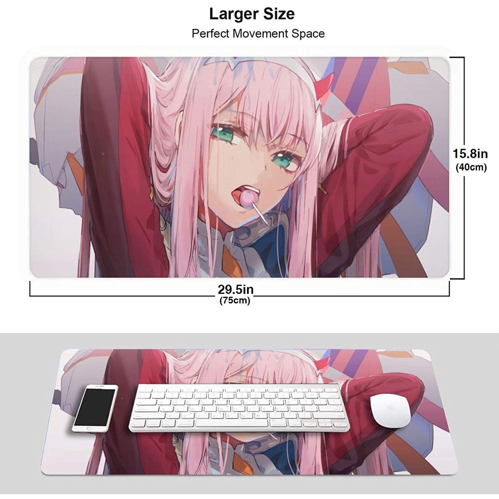 Tấm lót chuột cỡ lớn in hình GIGOGOU Zero Two  Waifu cho văn phòng và nhà ở