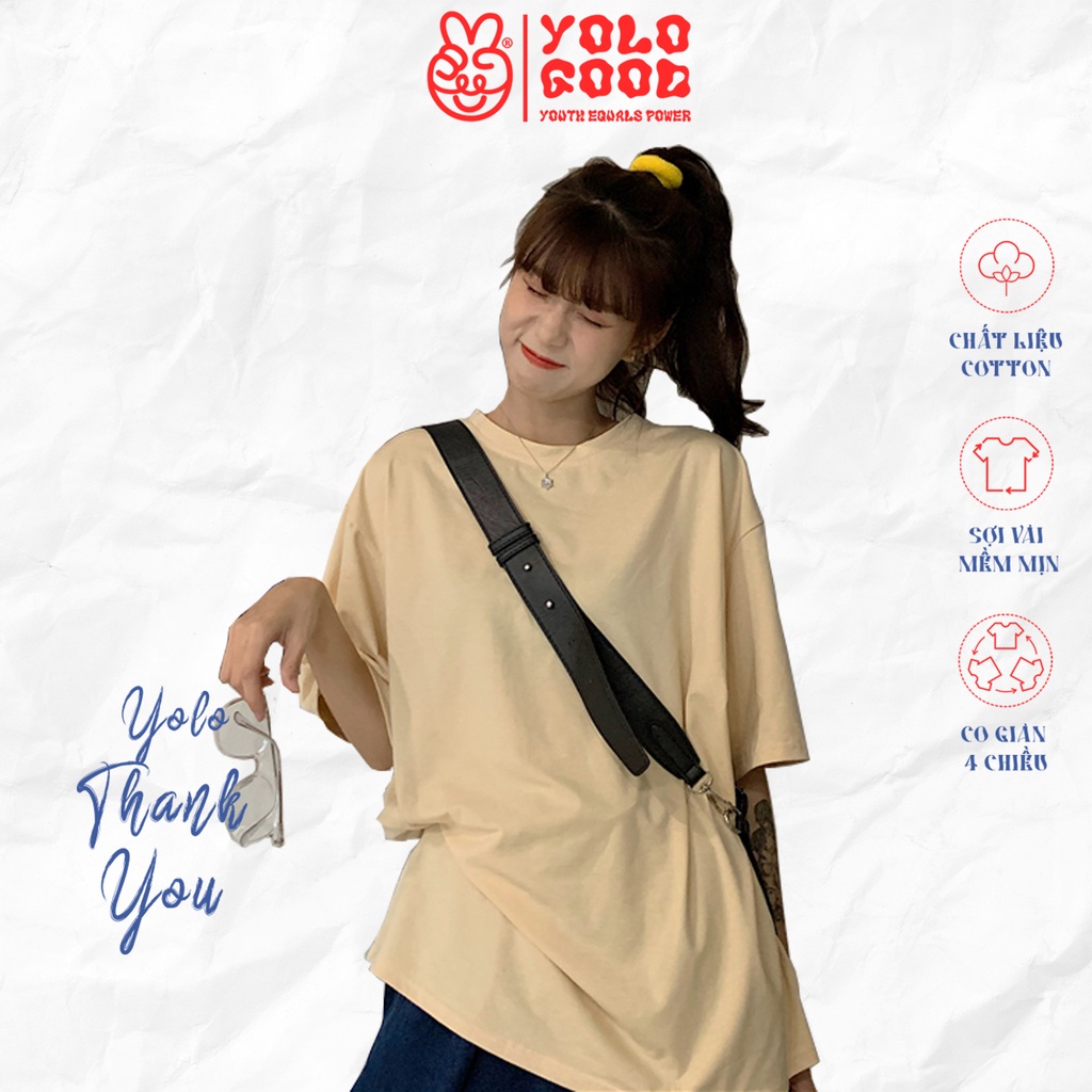 Áo thun tay lỡ trơn ⭐ Nude ⭐ phông Unisex nam nữ tee oversize form rộng pull Ulzzang Streetwear Hàn Quốc vải mềm