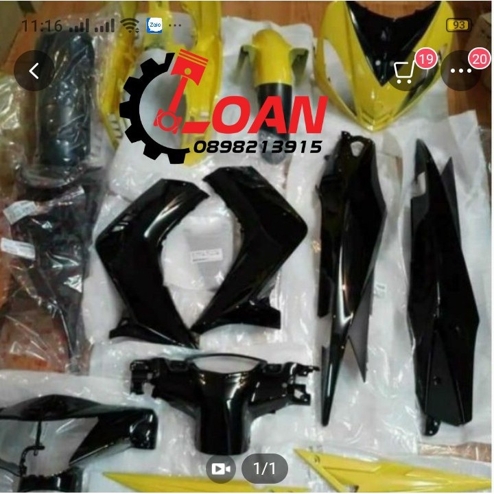 DÀN ÁO EXCITER 135 2010 MÀU VÀNG ĐEN ZIN