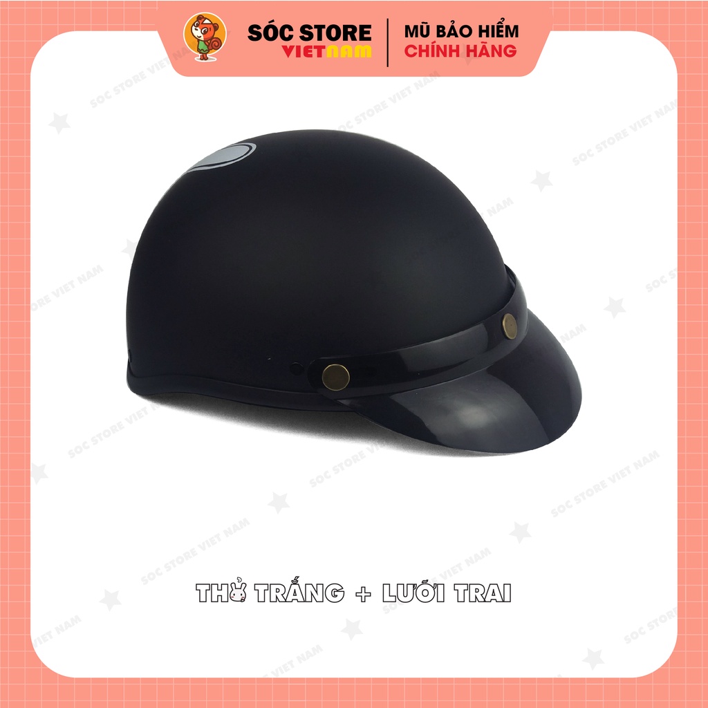 Mũ bảo hiểm nửa đầu 1/2 in hình thỏ trắng kính phi công Sóc Store Vietnam, nón bảo hiểm 1/2 thỏ trắng