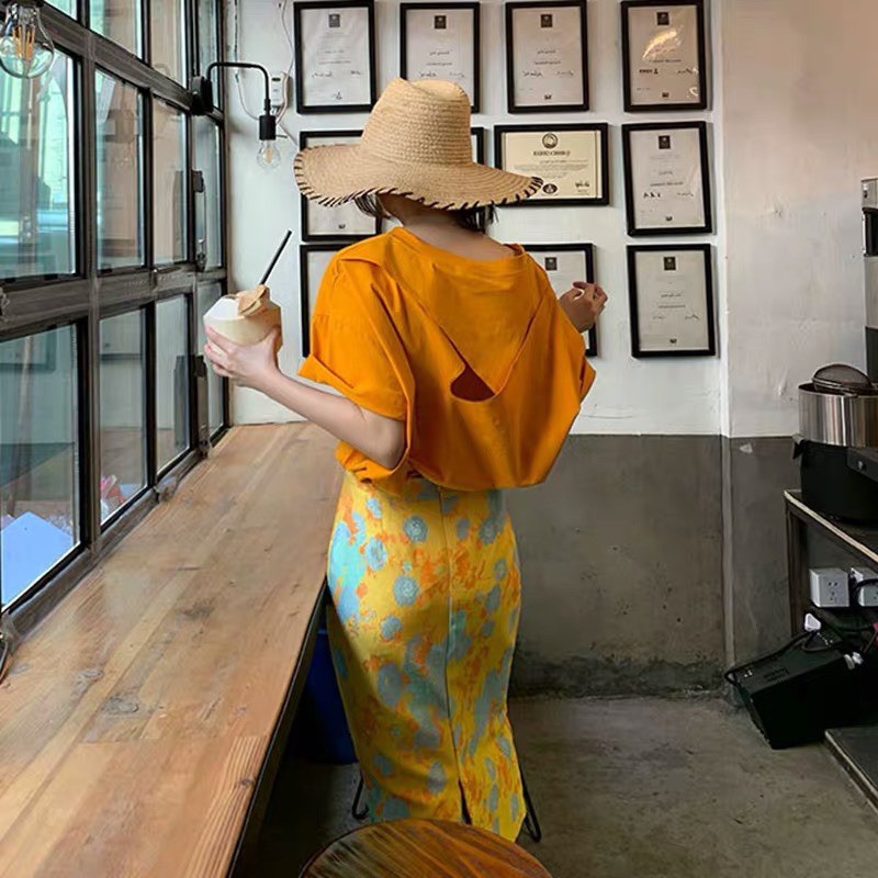 SNU201 - SET NỮ ÁO PULL VÀNG MIX CVAY HOA | BigBuy360 - bigbuy360.vn