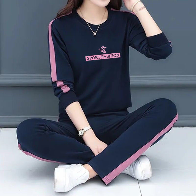 Thời Trang Bộ Đồ Thể Thao Hai Món Cổ Tròn Dáng Ôm Phong Cách Mùa Xuân 2021 | BigBuy360 - bigbuy360.vn