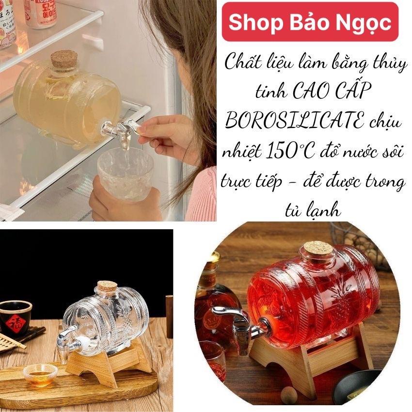 Bình Đựng Rượu 1 Lít Thủy Tinh, Chứa Nước Cao Cấp
