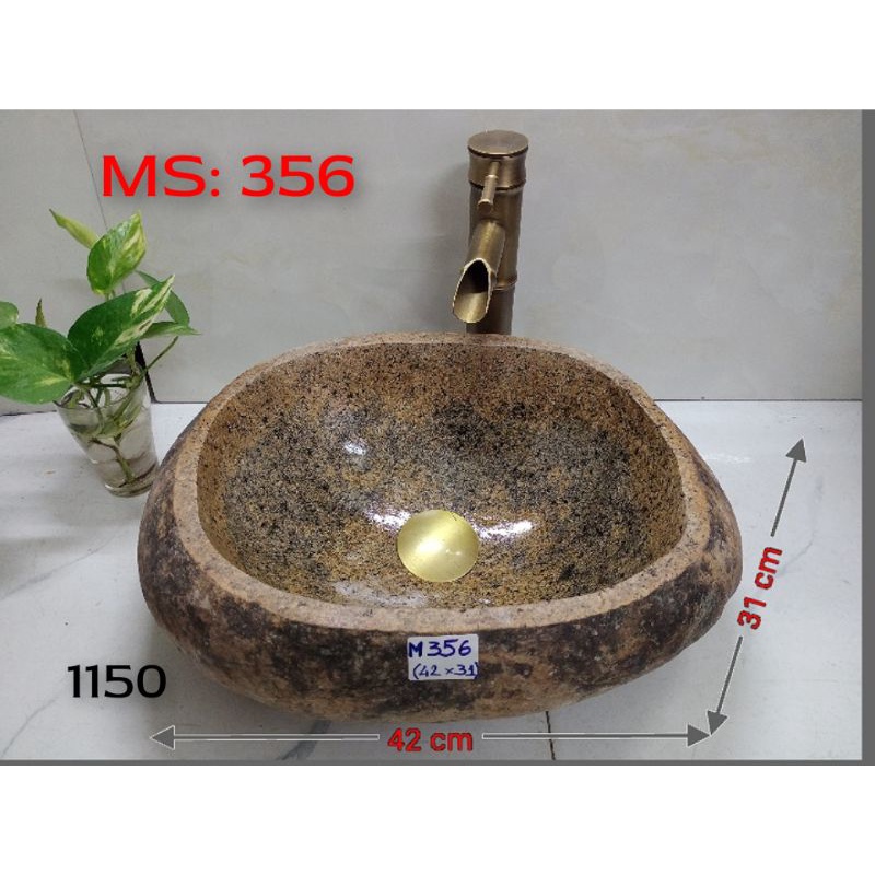 Chậu lavabo rửa mặt đá cuội size M