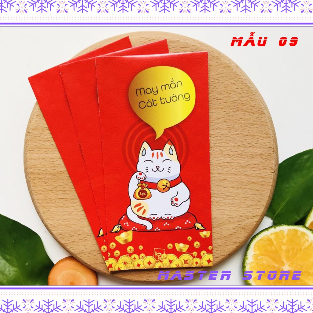 Bao lì xì Tết cao cấp (set 10 cái) giấy Couche Hàn Quốc bóng mịn Master store