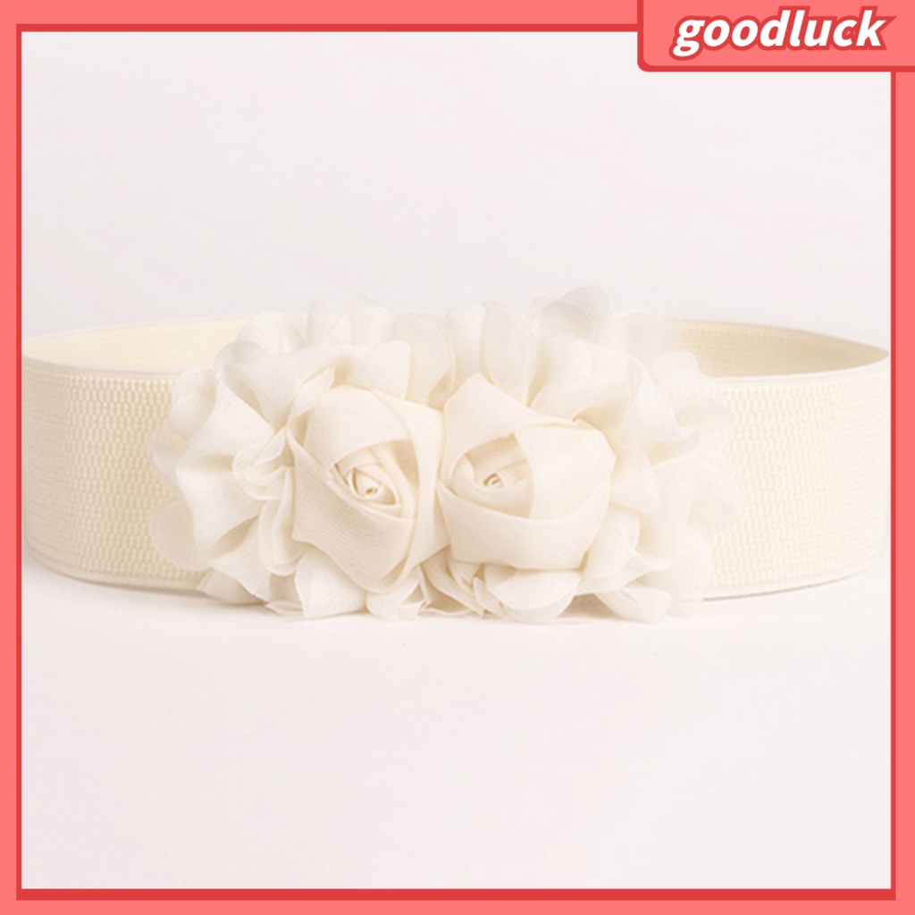 Thắt lưng hoa co giãn màu trơn thời trang dành cho nữ