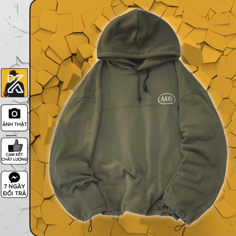 [sẵn] Áo Hoodie Dáng Rộng Xanh Rêu AAXI [nam nữ mặc ]