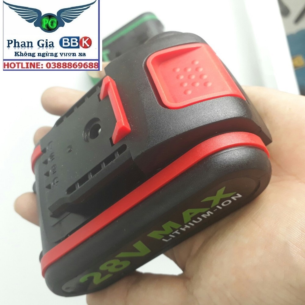Pin máy khoan 28V - Pin 28V - dùng cho máy 21V, 24V, 26V, 28V, 36V mới 100%