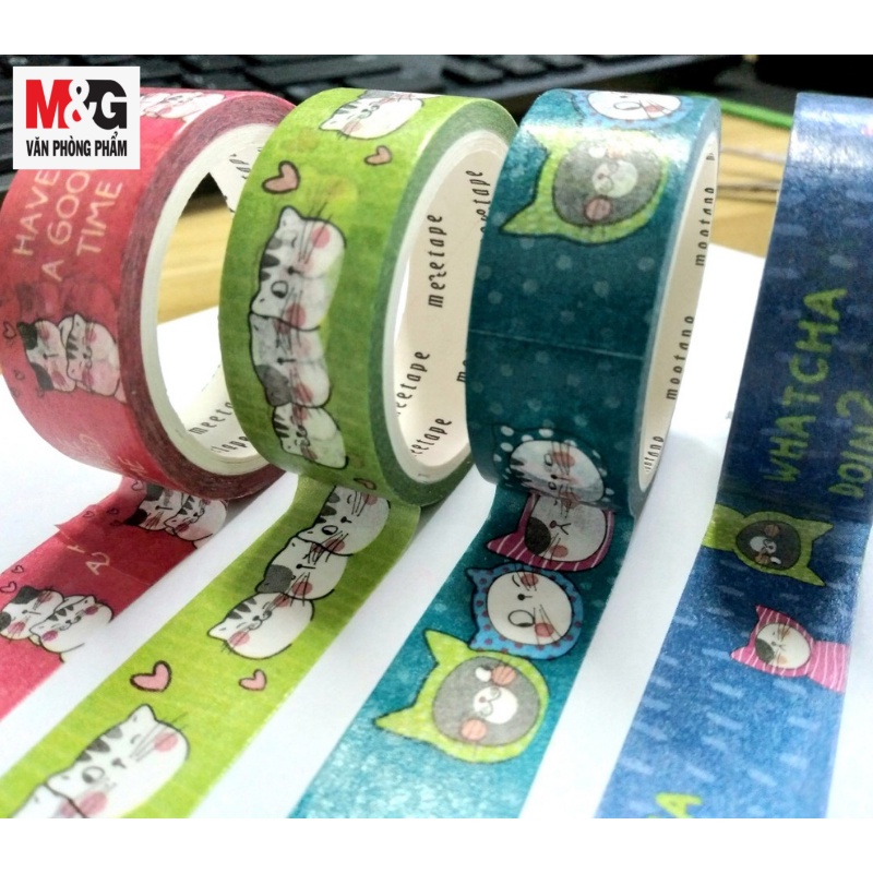 Băng Keo Hình Mèo M&G AJD957M6 15mm*5m Xinh Xắn Đáng Yêu