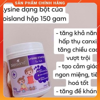 Bio Island Lysine bột hộp 150g tăng chiều cao cho bé, lysine bột