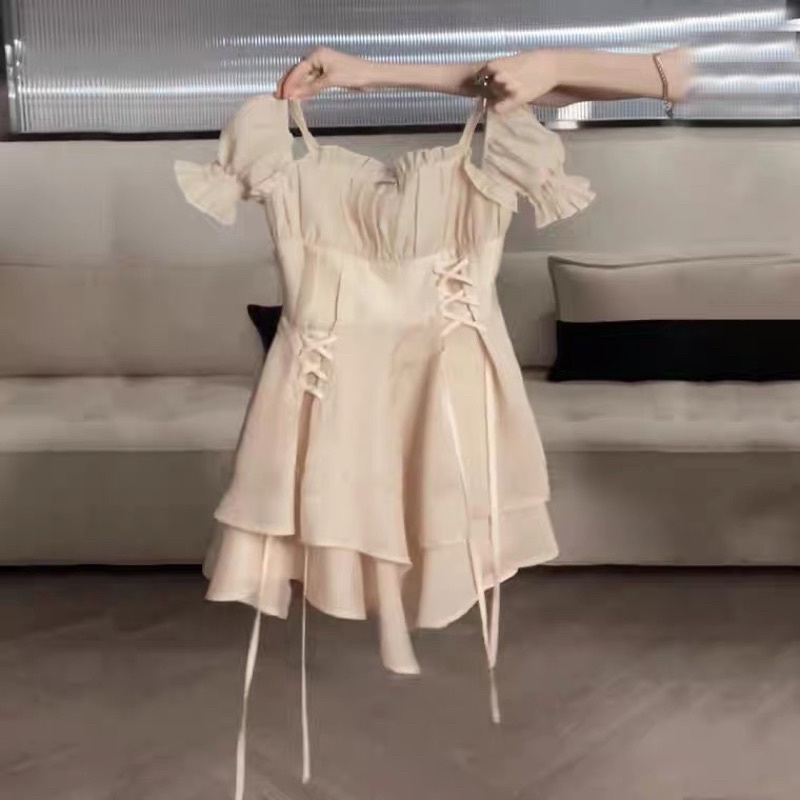 |NUDER DRESS| Đầm nude tiểu thư dây dài voan TLÉA