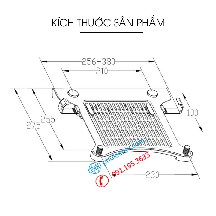 Giá đỡ LAPTOP, Macbook DA1 10 - 17.3 Inch - Kệ Để MÁY TÍNH BẢNG , IPAD Tản Nhiệt - Lắp Cùng Giá Treo Màn Hình Máy Tính