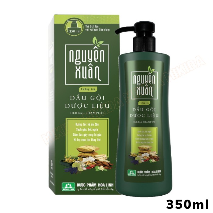 Dầu Gội Dược Liệu Nguyên Xuân Xanh 350ml - Dưỡng Tóc - Phù hợp cho tóc khô xơ, hư tổn