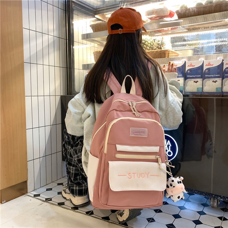 Balo nữ đi học thời trang du lịch chống nước ulzzang Hàn Quốc vải tổng hợp OLUKA STORE BL024