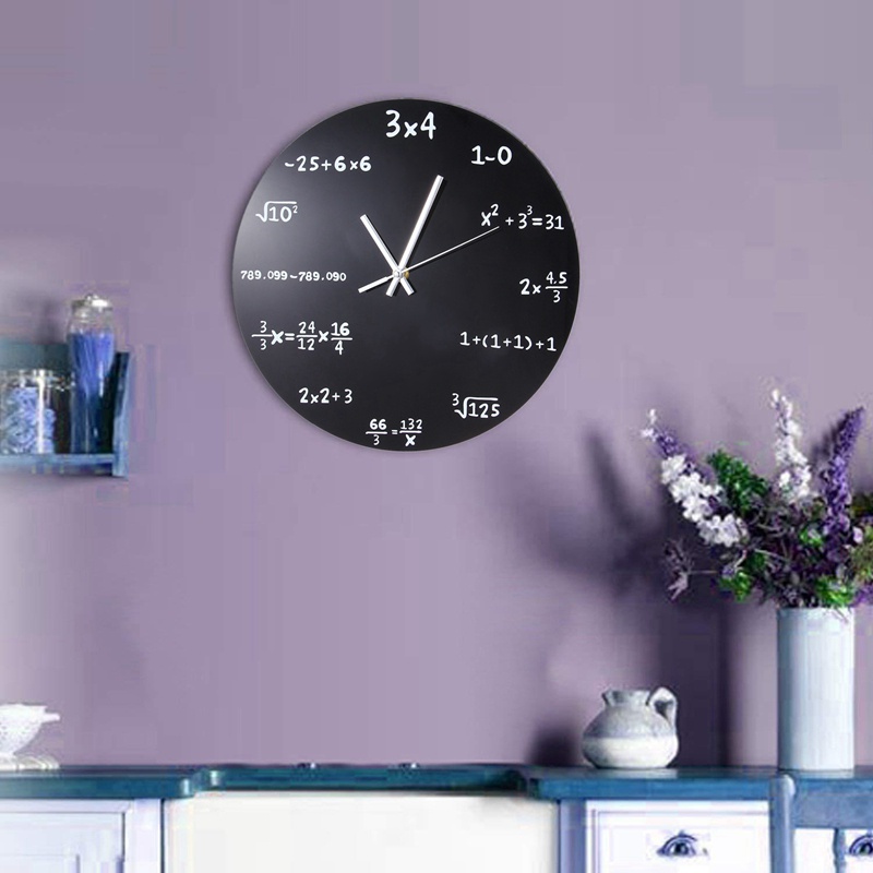 Đồng hồ treo tường bằng acrylic hình công thức toán học độc đáo trang trí nhà cửa/ văn phòng