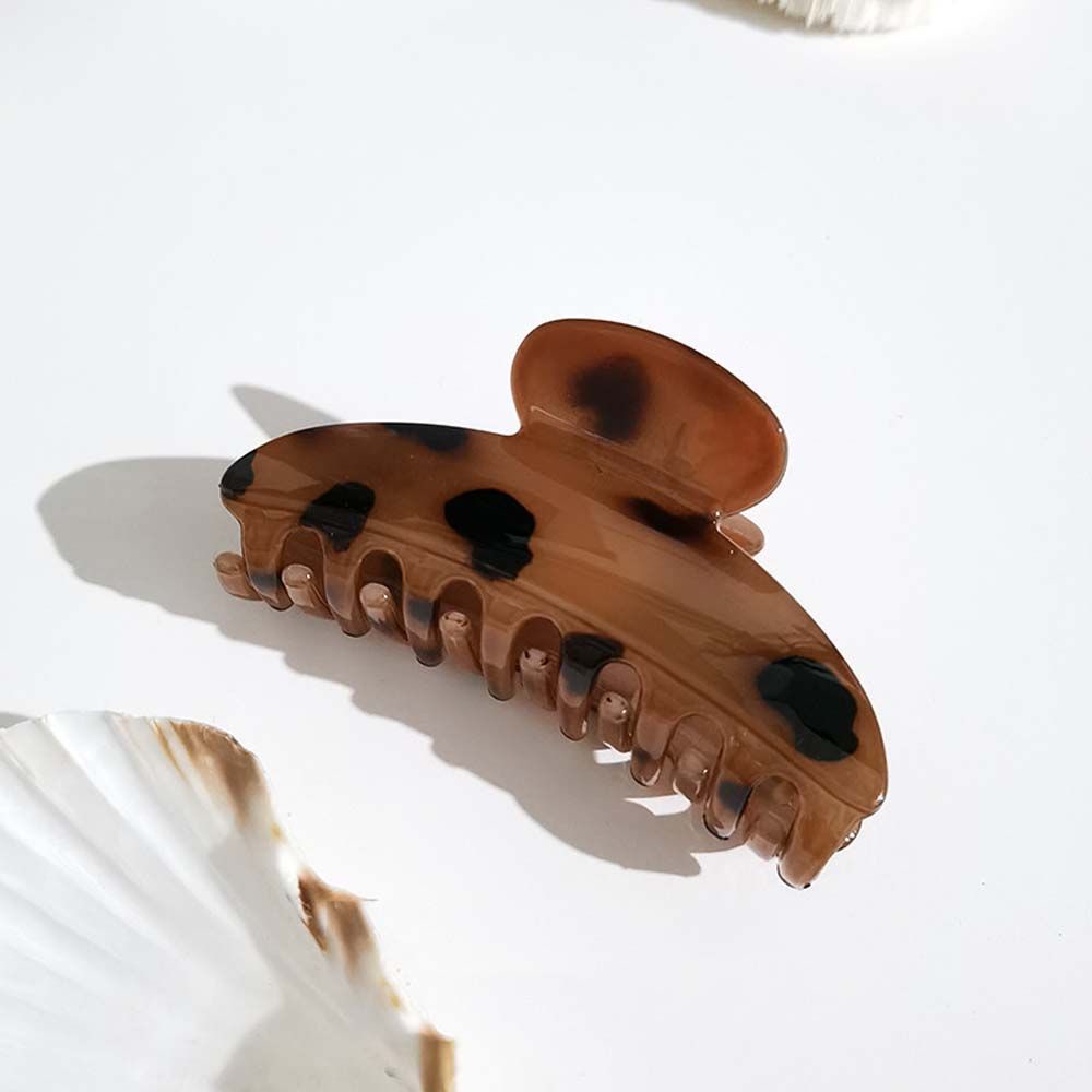 Kẹp tóc càng cua hình chữ nhật họa tiết da báo bằng acrylic đơn giản thanh lịch phong cách Hàn Quốc dành cho nữ