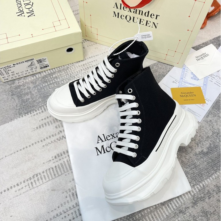Giày thể thao canvas cổ cao Alexander McQueen nhiều màu tùy chọn