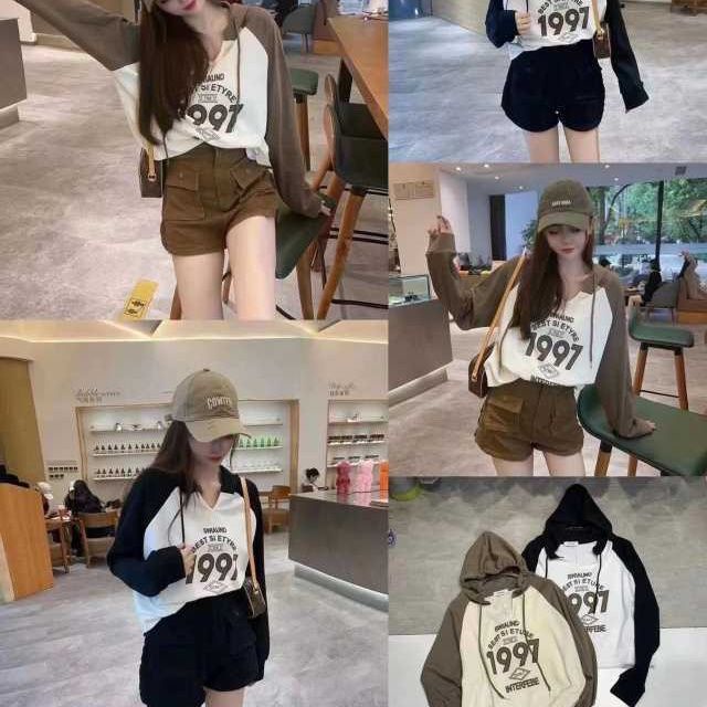 COZOK Áo Hoodie Tay Dài In Chữ Thời Trang