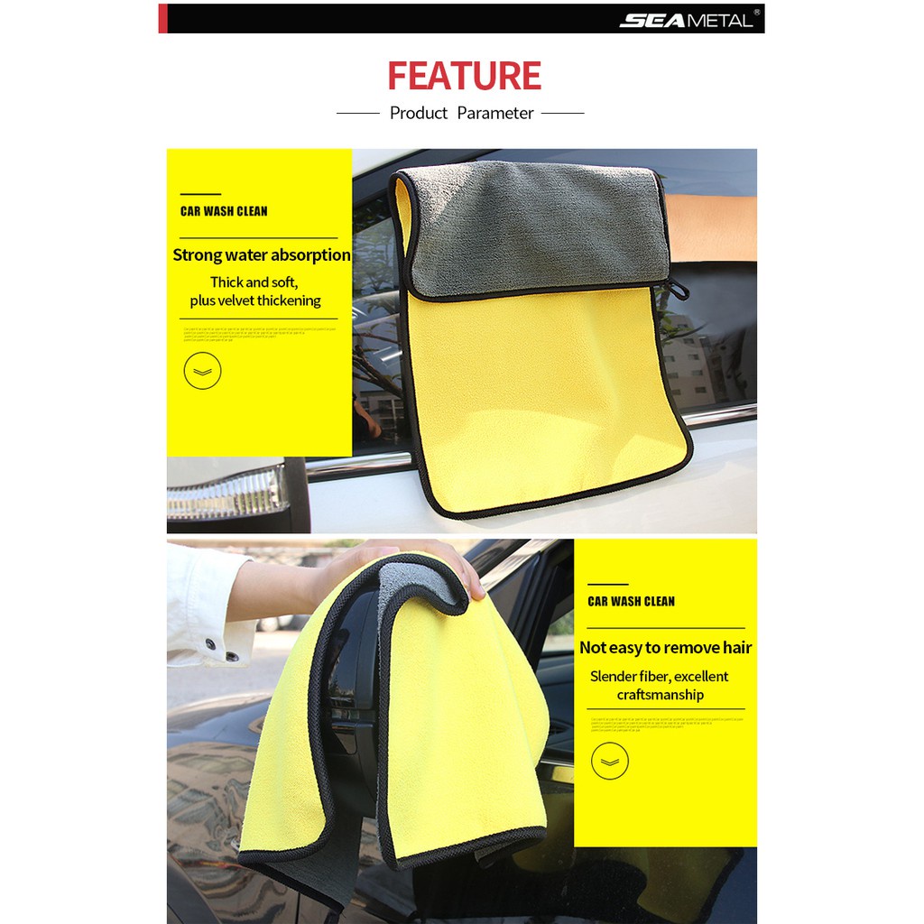 Khăn Lau Xe Ô tô, Khăn Lau Nội Thất Ngoại Thất Ô Tô Chuyên Dụng Màu Vàng