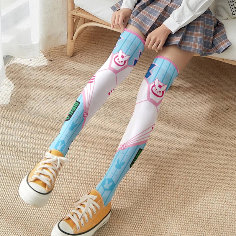 Tất Dài Qua Gối In Họa Tiết Hoạt Hình Phong Cách Lolita