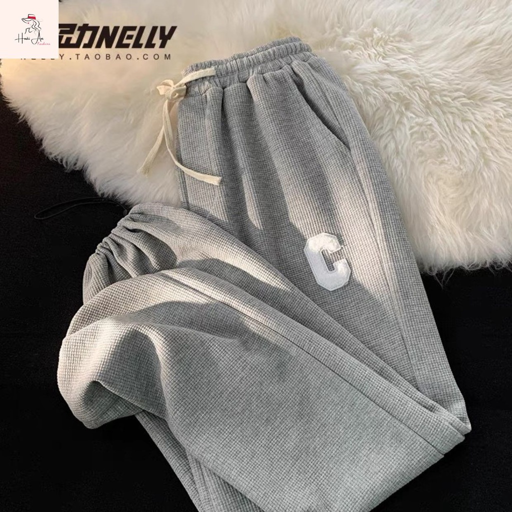 Quần Jogger Tổ ong Chữ C - Quần ống rộng thể thao unisex dày dặn 987