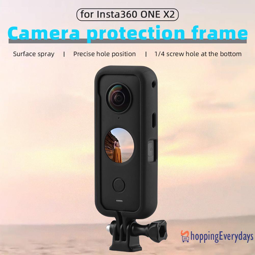 【sv】 Protective Frame with 1/4 Tripod Adapter for Insta360 ONE X2 Action Camera