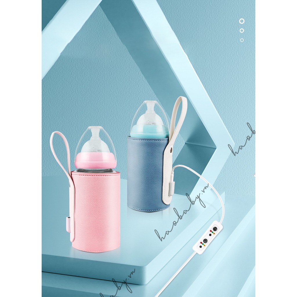 [Haobaby shop] Túi hâm sữa di động, ủ bình sữa thông minh, giữ nhiệt bình bằng USB cho bé