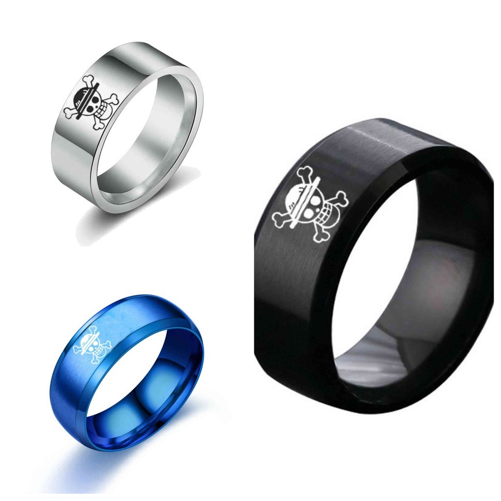 Nhẫn titan One Piece Đảo hải tặc đeo tay nam nữ cá tính game anime chibi