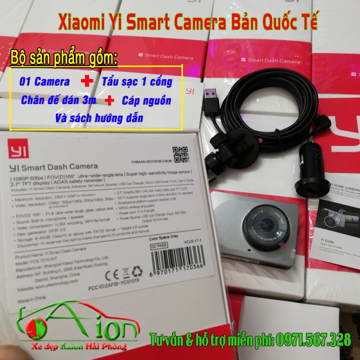 Camera hành trình Xiaomi Yi 2k Phiên Bản Quốc Tế - Tiếng Anh, quay nét 2k 1296p, góc quay 165, Wifi kết nối điện thoại
