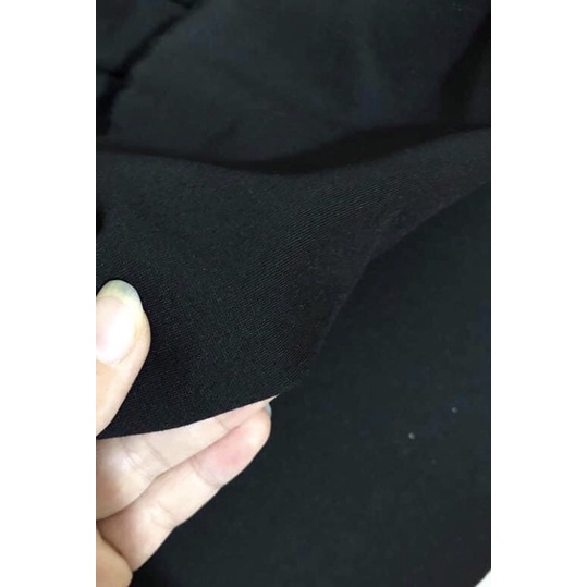 Vải thun thể thao co dãn 4 chiều màu đen tuyền